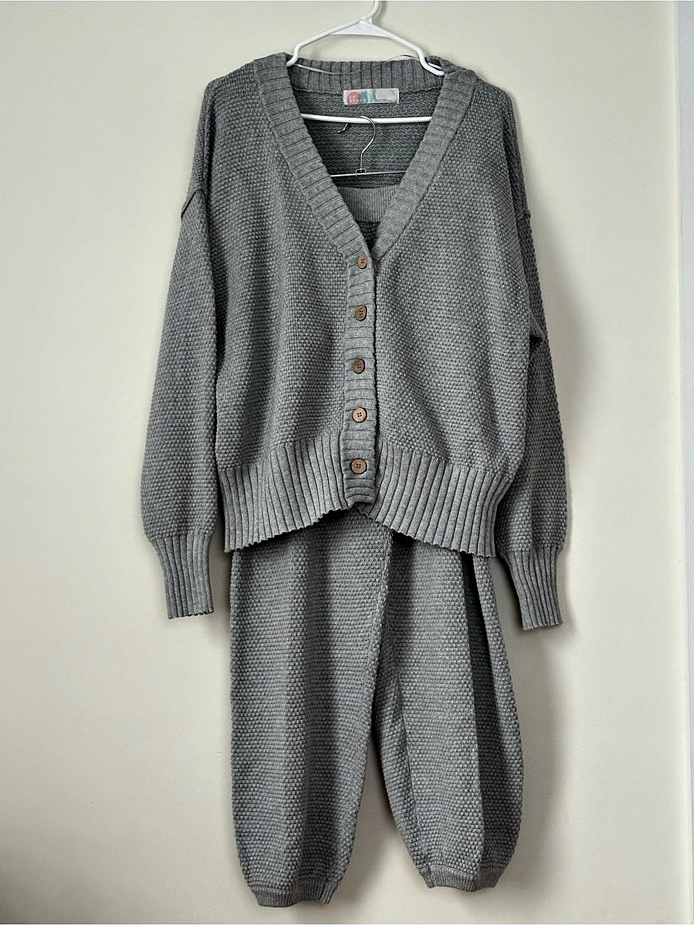 Free People Beach Hailee Set S Gray Coastal Cozy Minimalist Knit Lounge Set